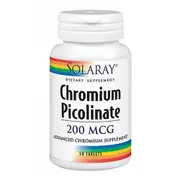 Solaray Chromium Picolinate,200 mcg ,50 Tabs (Pack of 4)