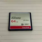 二手 SANDISK EXTREME 64GB COMPACTFLASH 記憶卡 CF卡 (SD-CF120M-64G)