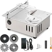 Table Saw with 4 Blades, 7-Speed Power Supply Adjustable, Table Saws, Portable Precision Table Saw, 0.1-15 mm Saw Blade, Height Adjustable, Mini Table Saw for DIY Woodworking Projects
