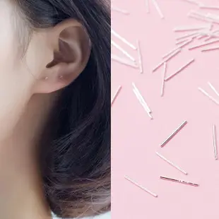 【AnnaSofia】999純銀針耳針耳環-耳針型耳棒 現貨(三對入)
