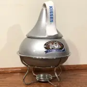 Hershey's Kisses Dessert Fondue Ceramic Pot with 4 Fondue Forks and Stand Candle