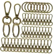 100PCS Swivel Clasps Lanyard Snap Hooks with Key Rings, Keychain Hook, 50 Pcs
