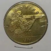 1984 Shooting- LA Olympic Games Transit Token Coin - Nice Condition C8