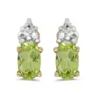 10k Yellow Gold Oval Peridot Earrings