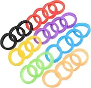 jojofuny Silicone Key Cover 25pcs Key Identifier Coding Rings Fashionable Appearance