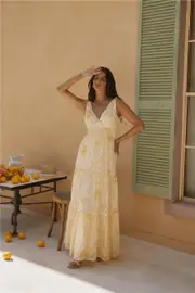 Sunny Splendour Maxi Dress Yellow