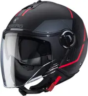 Caberg Riviera V4 X Geo Jet Helmet, black-red, Size XS for Men Black Red