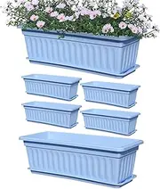 Window Box | Railing Planter Box,6X Built-in Drainage Holes Weather Resistant Accessories for Gardening Vegetables Balcony Backyard