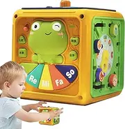Music Hand Drum | Activity Center Shape Sorter Toy with Music,Toddler Learning Toy Whack-a-Mole Games, Portable Musical Drum Shape Sorter for Girls Boys