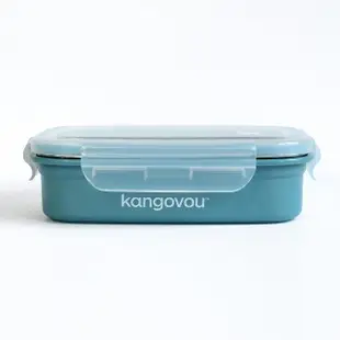 【美國 Kangovou 小袋鼠不鏽鋼安全兒童餐具】Large兒童餐盒 國小餐具(便當盒 不銹鋼餐具 學習餐具)