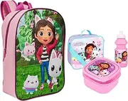 Bundle Bear Gabbys Dollhouse Backpack & Gabbys Dollhouse Lunch Box Set, Including Gabby's Dollhouse Rucksack & Gabby's Dollhouse Girls Lunch Box Set