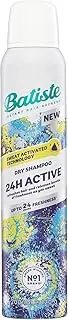 Batiste 24H Active Dry Shampoo 200mL - Sweat-Activated Formula with Nectarine & Fruity Scent, Instantly Absorbs Sweat & Oil, Vegan-Friendly & Invisible Finish - Ideal for Active Lifestyles & Busy Days
