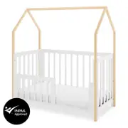 Damaris & Giro Solid Pine Baby Cot with Convertible Rail Set