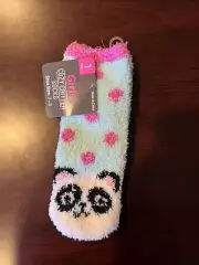 girls cozy critter socks panda- NEW size 7-3