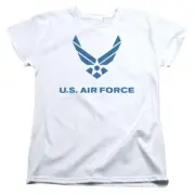 Air Force Distressed Logo Womens T Shirt Licensed Military USA America New White
