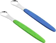 Tongue Scraper Cleaner for Adults & Kids, Medical Grade Metal Tongue Brushes Set for Fresh Breath Dental Eliminate Bad Breath in Seconds (2 Pcs)