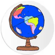 Globe - 10 Pack Circle Stickers 3 Inch - Earth World Planet School