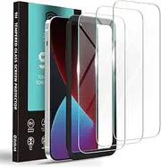 [3 Pack] ZUSLAB Screen Protector for iPhone 14 Pro Max Tempered Glass Film Case Friendly 9H Hardness with Installation Alignment Frame for Apple - Clear