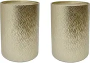 Great Deal Furniture 308907 Kaylee Modern Round Hammered Iron Accent Table (2 Pack) - Gold,