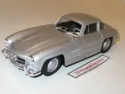 WELLY MERCEDES BENZ 300 SL GULL WING DOORS 1:24 METALLIC SILVER FREE SHIP