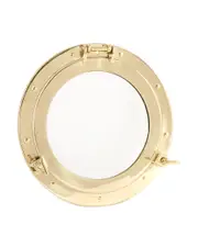 Bey-Berk 11.5in Brass Porthole Mirror