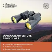 7x50 Outdoor Adventure Binoculars – Ruby-Coated UV Lenses & Rubber Grip – Anti-Glare, All-Weather Binoculars with Carry Case for Birdwatching, Hiking & Travel