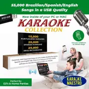 Karaoke Portuguese, Spanish and English PC 55,000 Songs Professional System