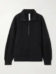 [lululemon] lululemon - Scuba Cotton-blend Jersey Half-zip Sweater - Black - XS/S XS/S Black