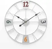 Decoration Mute Quartz Wall Clock Outdoor Garden Wall Clock, 23 Inch Large Retro Garden Clock Giant Open Face Rome Waterproof Outdoor Clock Wrought Iron Outside Clock Indoor Outdoo
