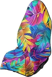 Baxinh Monstera Palm Leaf Print Automotive Seat Covers for Women, Durable Car Seat Hoody for Front Seat,Non-Slip Towel Seat Protector for Sports Gym Beach Athletes and Yoga