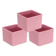 3pcs 2.5" Square Plastic Succulent Planter w Drainage Flowerpot Container Pink