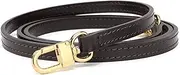 Leather Cross Body Strap for Alma BB Damier Ebene Pochette Eva Favorite PM MM Mini 10mm Coated Dark Brown with Gold Hardware