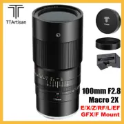 TTartisan 100mm F2.8 Macro 2X Full Frame Lens for Fuji GFX FX Sony E Canon EF RF