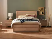 Henley Gas Lift Bed Frame - Double / Natural