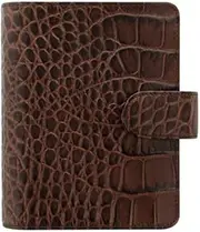 Filofax Pocket Classic Croc Organiser - Chestnut