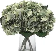 Kimura's Cabin 6pcs Fake White Flowers Artificial Silk Hydrangea Flowers Bouquets Faux Hydrangea Stems for Home Table Centerpieces Wedding Party Decoration (Mint Green)