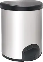 White Magic Smart Bin 12L – Touch-Free Toe Tap Operation, Soft Close Lid, Fingerprint-Resistant Stainless Steel, Compact Size for Bathroom/Office, Bag Ring, Long Battery Life (9,000 Cycles)