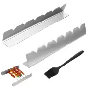 2Pcs Skewer Rack for Grill Stainless Steel Skewers for Grilling with a Silicone