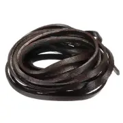 3.3 Yards 4mm Flat Leather Cord, Leather Lacing Strips for DIY Crafts Coffee