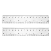 2pcs Clear Plastic Ruler 15cm / 0.59" Straight End Ruler with Black Scale Mark