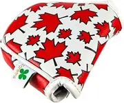 [Foretra] Canada Maple Leaves Pattern - Golf Putter Headcover Quality PU Leather Magnetic Closure for Blade Style Putters Scotty Cameron Odyssey Taylormade Ping