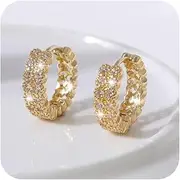 [Mnyixsi] Diamond Hoop Earrings for Men, 14K Gold Plated Iced Out Dangle Hoops Earrings Micro Pave 5A CZ Stones Earrings, Hypoallergenic Earrings for Men Hip Pop Earrings Street Wear