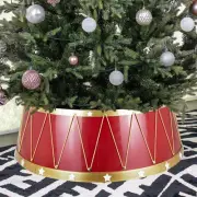 Christmas Tree Collar, 28.4" D Festive Drum Design Christmas Tree Ring, Chris...