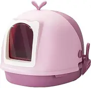 Cute Cat Litter Box with Cat Litter Scoop Flip Enclosed Large Kitty Litter Box Anti-Splashing Cat Pan Pet Toilet Supplies