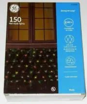 GE String a Long 150ct Net-Style Multi-Color Lights 6ft x 4ft Brand New