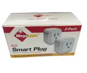 MegaLight Smart Plug, Smart WiFi Outlet works with Alexa, Google Assistant 2/PK