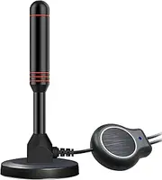 TV Antenna with Magnetic Base - 4K HD Digital Indoor TV Antenna - Amplified HDTV Antenna 360° Long Reception Range with Signal Booster - TV Aerial Support All Types TV