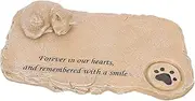 VANZACK Cat Memorial Tombstone Carved Plaque Outdoor Custom Kitten Cat Memorial Stones Remembrance Memory Pet Memorial Picture Handmade Decor Hearts for Cute Light Brown Resin