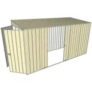 Build-a-Shed 1.5 x 3.7 x 2m Cream Double Sliding Side Door Skillion Shed