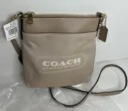 Coach Jacquard Kitt Crossbody Chalk Taupe Handbag P-01